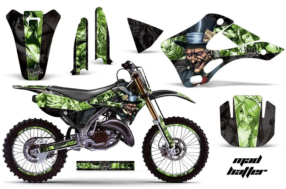 Kawasaki KX125 Dirt Bike Graphic Kit - 1999-2002 Mad Hatter Black