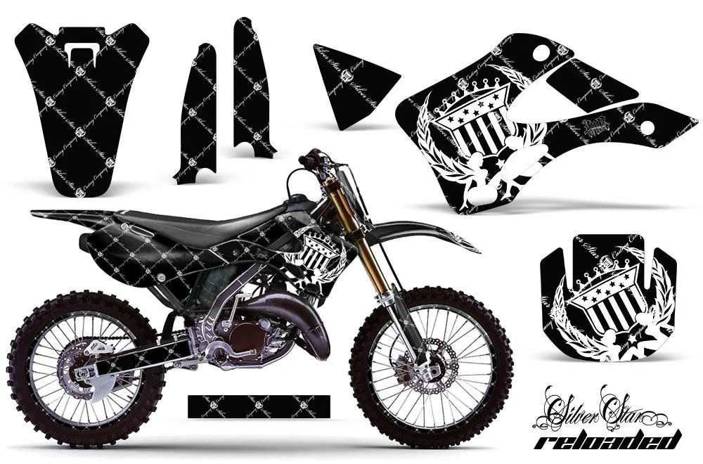 Kawasaki KX125 Dirt Bike Graphic Kit - 1999-2002 Silver Star - Reloaded White