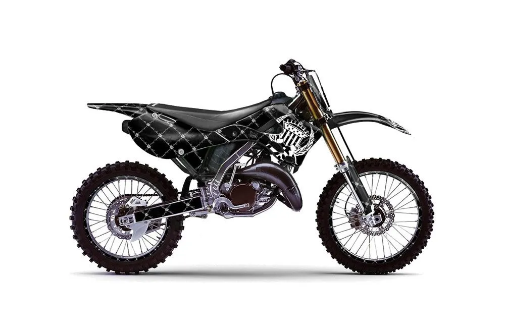 Kawasaki KX125 Dirt Bike Graphic Kit - 1999-2002 Silver Star - Reloaded White