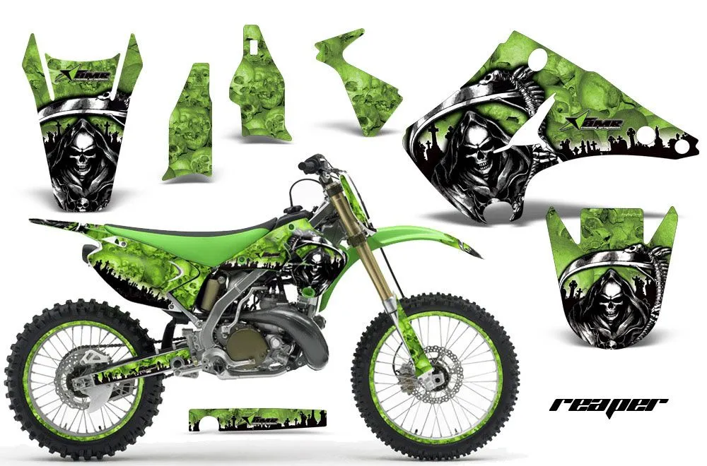 Kawasaki KX125 Dirt Bike Graphic Kit - 2003-2016 Reaper Green