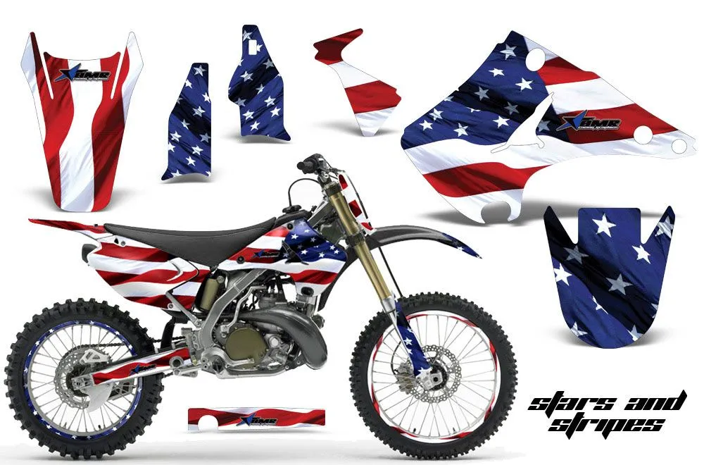 Kawasaki KX125 Dirt Bike Graphic Kit - 2003-2016 Stars and Stripes Red White & Blue