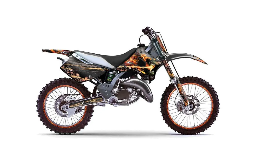 Kawasaki KX250 Dirt Bike Graphic Kit - 1994-1998 Firestorm Black