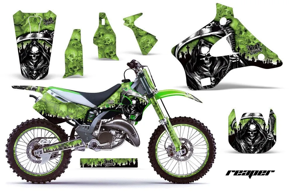 Kawasaki KX250 Dirt Bike Graphic Kit - 1994-1998 Reaper Green