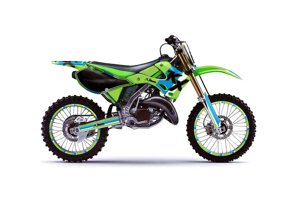 Kawasaki KX250 Dirt Bike Graphic Kit - 1999-2002 Factory Race Green