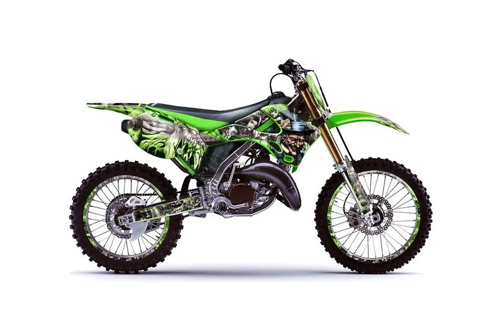 Kawasaki KX250 Dirt Bike Graphic Kit - 1999-2002 Mad Hatter Green