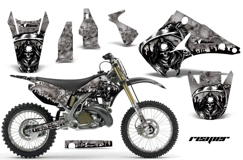 Kawasaki KX250 Dirt Bike Graphic Kit - 2003-2016 Reaper Grey