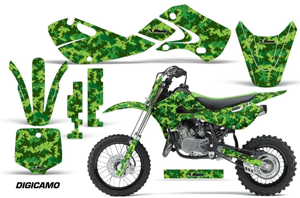 Kawasaki KX65 Dirt Bike Graphic Kit - 2002-2018 Digicamo Green