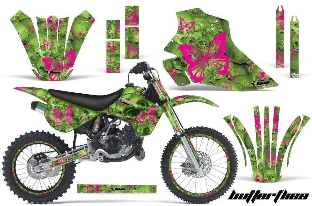 Kawasaki KX80 Dirt Bike Graphic Kit - 1995-1997 Butterfly Green