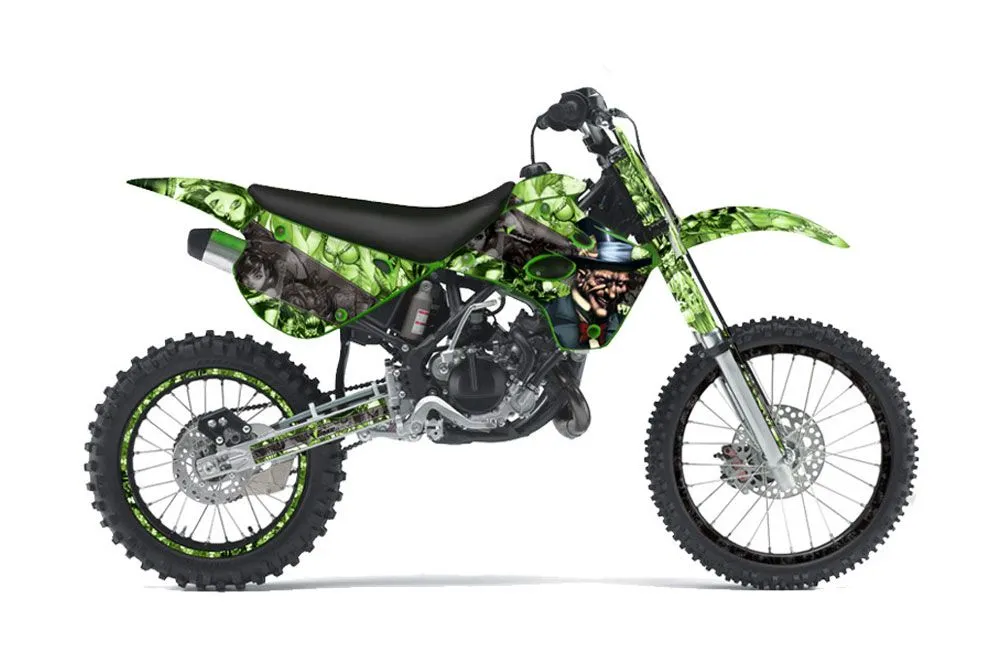 Kawasaki KX80 Dirt Bike Graphic Kit - 1995-1997 Mad Hatter Green
