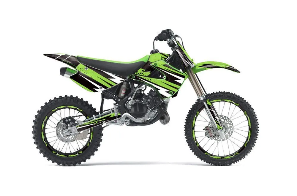 Kawasaki KX85 Dirt Bike Graphic Kit - 2001-2013 Attack Green