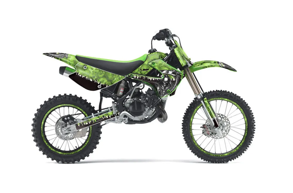 Kawasaki KX85 Dirt Bike Graphic Kit - 2001-2013 Reaper Green