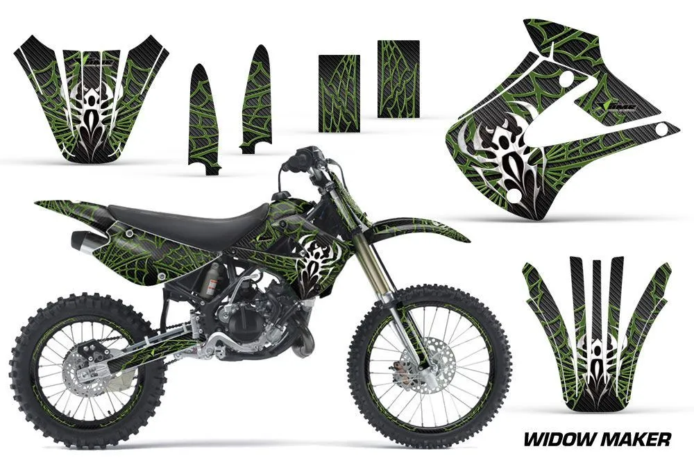 Kawasaki KX85 Dirt Bike Graphic Kit - 2001-2013 Widow Maker Green