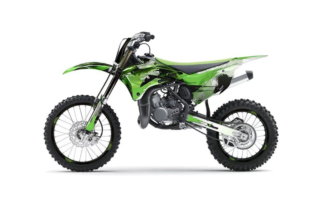 Kawasaki KX85 Dirt Bike Graphic Kit - 2014-2021 Carbon X Green