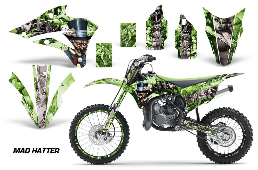Kawasaki KX85 Dirt Bike Graphic Kit - 2014-2021 Mad Hatter Green