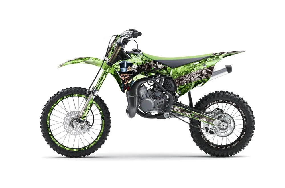Kawasaki KX85 Dirt Bike Graphic Kit - 2014-2021 Mad Hatter Green