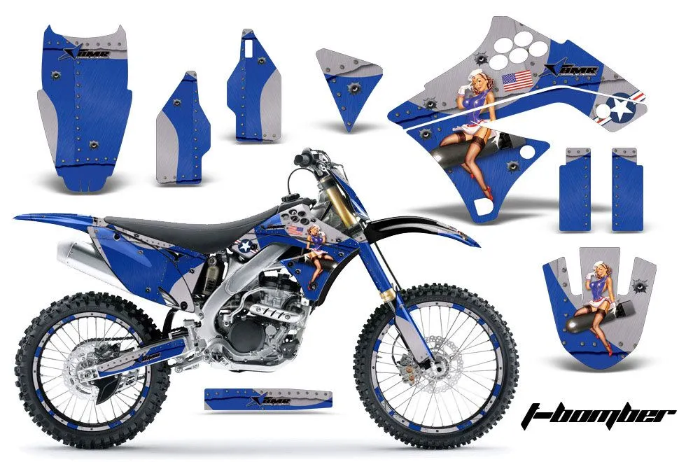 Kawasaki KXF250 Dirt Bike Graphic Kit - 2009-2012 T Bomber Blue