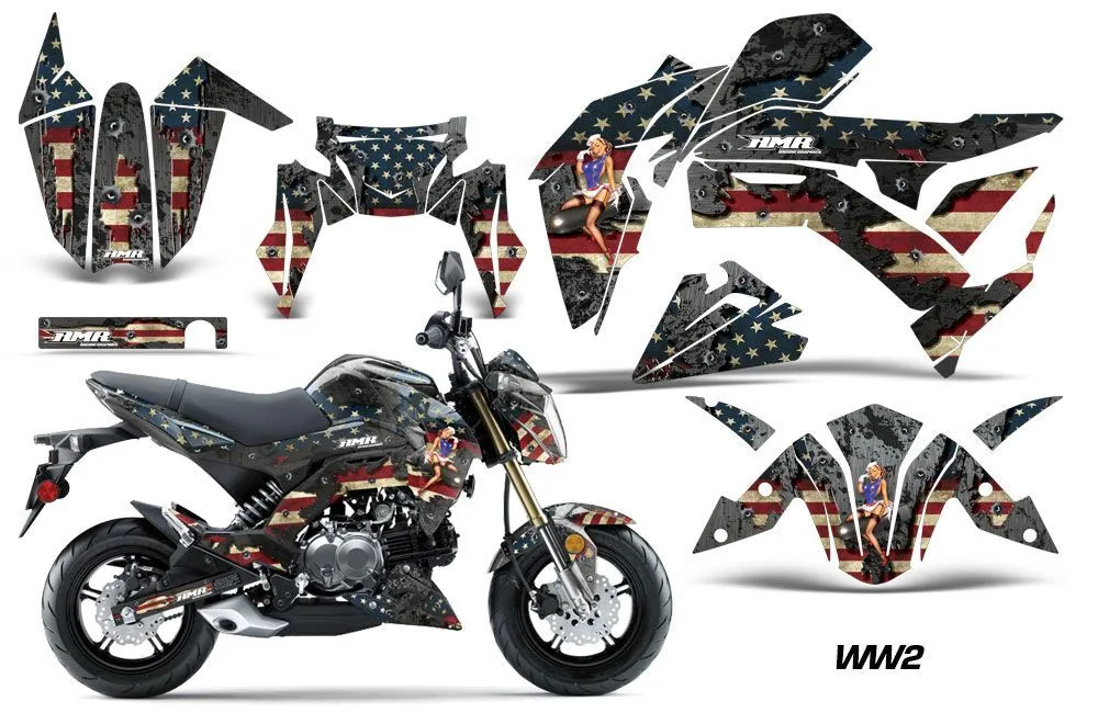 Kawasaki Z125 Pro Dirt Bike Custom Graphic Kit - 2017-2024