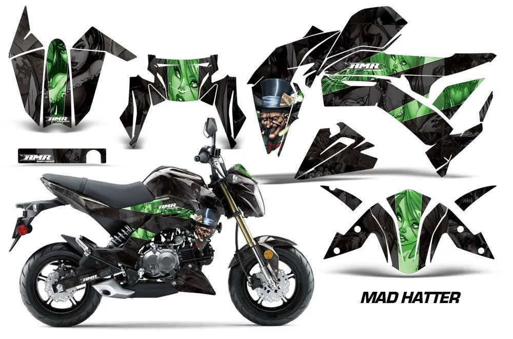 Kawasaki Z125 Pro Dirt Bike Graphic Kit - 2017-2024 Mad Hatter Green