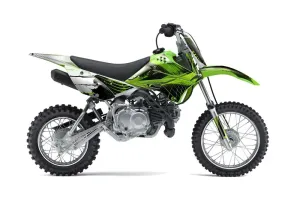 Kawasaki KLX110 Dirt Bike Graphic Kit - 2010-2025 Carbon X Green