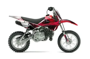 Kawasaki KLX110L Dirt Bike Graphic Kit - 2010-2025 Carbon X Red