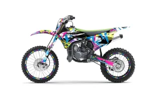 Kawasaki KX100 Dirt Bike Graphic Kit - 2014-2021 Flashback