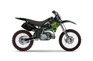 Kawasaki KX250 Dirt Bike Graphic Kit - 1992-1993 Silver Star - Reloaded Green