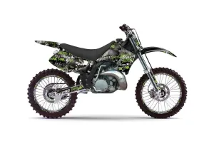 Kawasaki KX250 Dirt Bike Graphic Kit - 1992-1993 Silver Star - Silverhaze Green