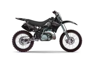 Kawasaki KX250 Dirt Bike Graphic Kit - 1992-1993 Skulls and Hammers Black