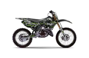 Kawasaki KX250 Dirt Bike Graphic Kit - 1999-2002 Silver Star - Silverhaze Green