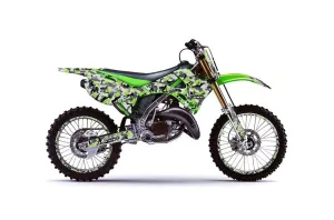 Kawasaki KX250 Dirt Bike Graphic Kit - 1999-2002 Urban Camo Green