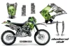 Kawasaki KDX200 Dirt Bike Graphic Kit - 1995-2006 Checkered Skull Green