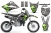 Kawasaki KLX110 Dirt Bike Graphic Kit - 2010-2025 Checkered Skulls Green