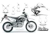 Kawasaki KLX125 D Tracker Dirt Bike Graphic Kit - 2010-2016 Silver Star - Reloaded Black