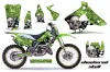 Kawasaki KX250 Dirt Bike Graphic Kit - 1994-1998 Checkered Skull Green
