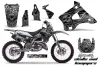 Kawasaki KX250 Dirt Bike Graphic Kit - 1994-1998 Skulls and Hammers Silver