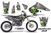 Kawasaki KX250F Dirt Bike Graphic Kit - 2004-2005 Checkered Skull Green