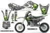 Kawasaki KX65 Dirt Bike Graphic Kit - 2002-2018 Checkered Skull Green