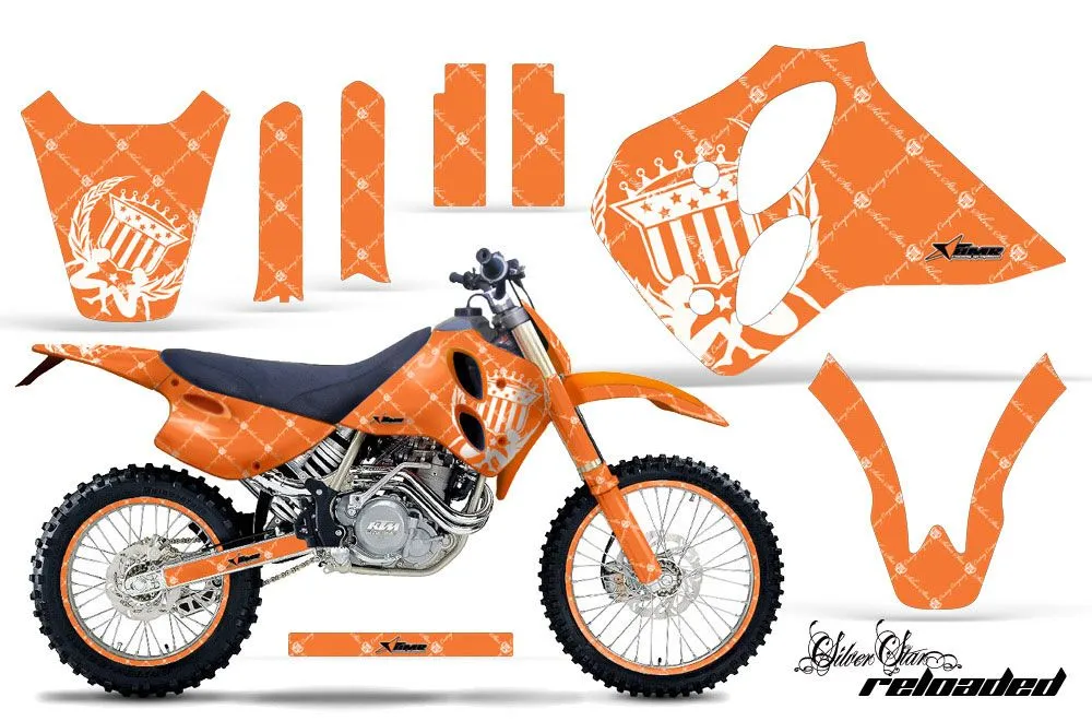 KTM C0 SX 4 Stroke Dirt Bike Graphic Kit - 1993-1997 Silver Star - Reloaded Orange
