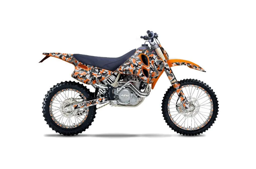 KTM C0 SX 4 Stroke Dirt Bike Graphic Kit - 1993-1997 Urban Camo Orange