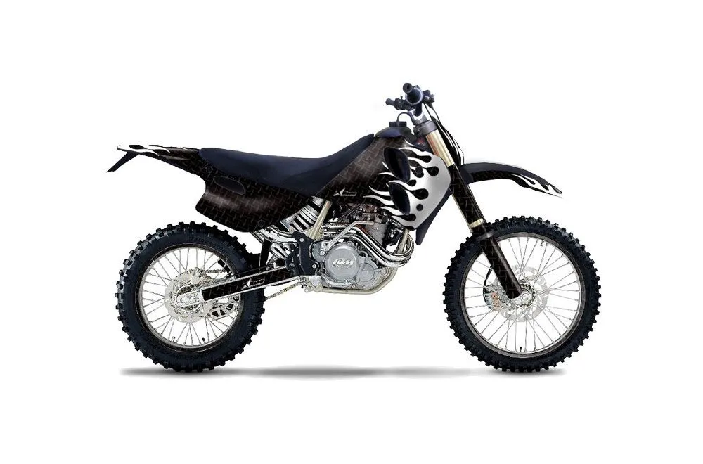 KTM C0 SX / EXC 4 Stroke Dirt Bike Graphic Kit - 1993-1997 Diamond Flames Black