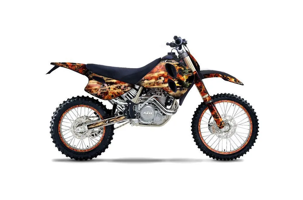 KTM C0 SX / EXC 4 Stroke Dirt Bike Graphic Kit - 1993-1997 Firestorm Black