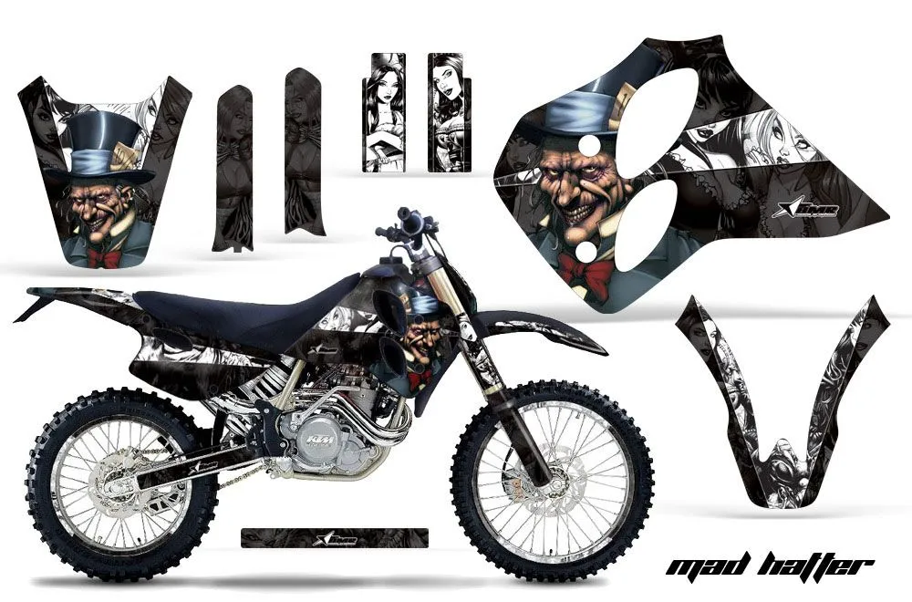 KTM C0 SX / EXC 4 Stroke Dirt Bike Graphic Kit - 1993-1997 Mad Hatter Black