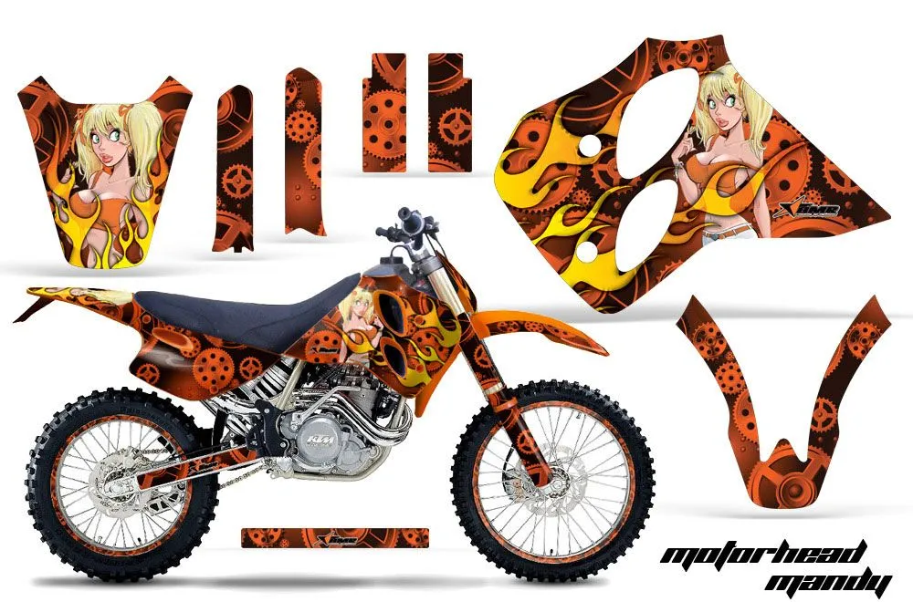 KTM C0 SX / EXC 4 Stroke Dirt Bike Graphic Kit - 1993-1997 Motorhead Mandy Orange
