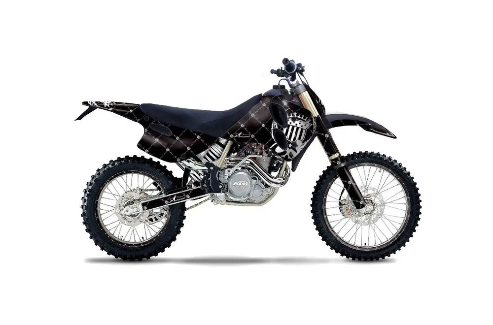 KTM C0 SX / EXC 4 Stroke Dirt Bike Graphic Kit - 1993-1997 Silver Star - Reloaded Black