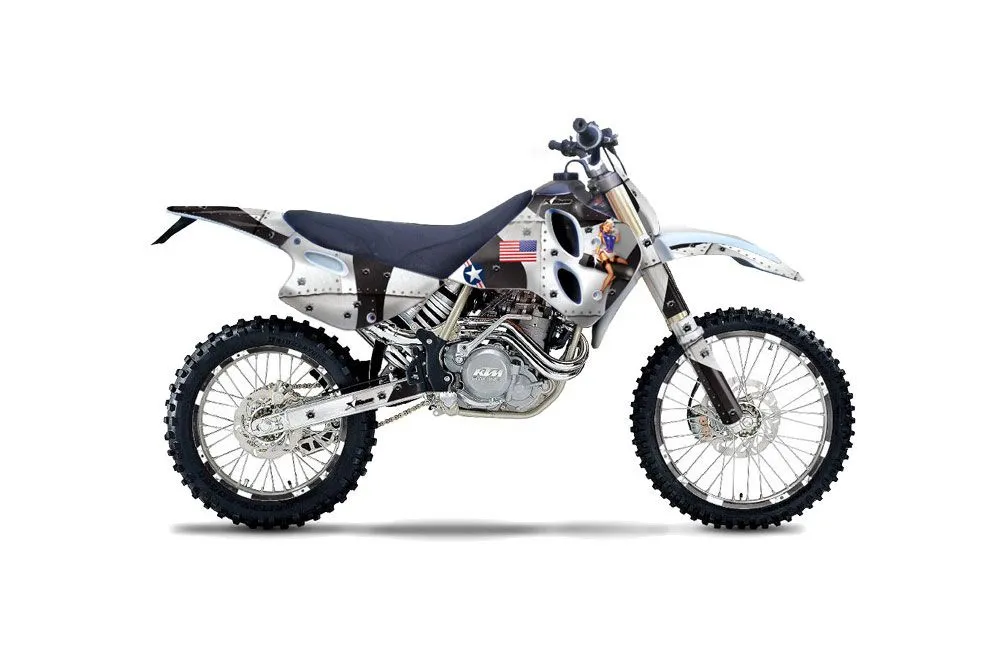 KTM C0 SX / EXC 4 Stroke Dirt Bike Graphic Kit - 1993-1997 T Bomber White