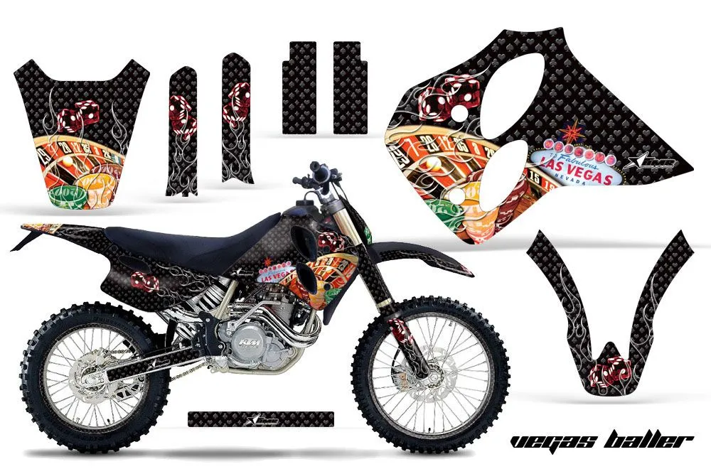 KTM C0 SX / EXC 4 Stroke Dirt Bike Graphic Kit - 1993-1997 Vegas Baller Black