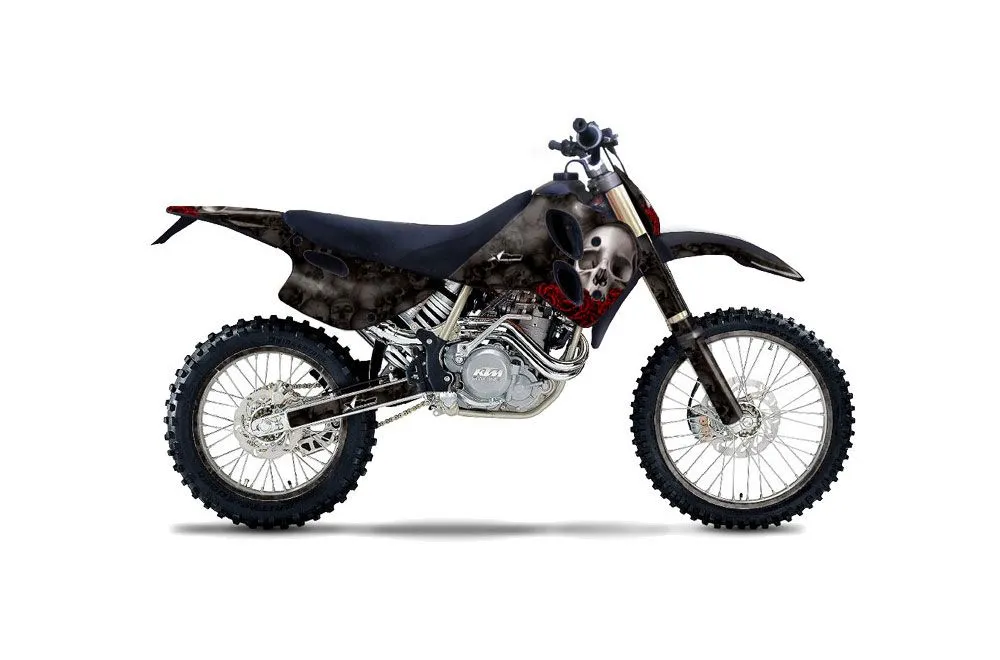 KTM C0 SX / MXC 4 Stroke Dirt Bike Graphic Kit - 1993-1997 Bone Collector Black