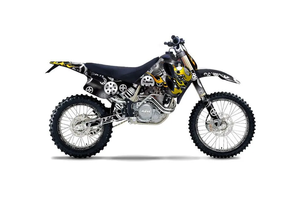 KTM C0 SX / MXC 4 Stroke Dirt Bike Graphic Kit - 1993-1997 Motorhead Black
