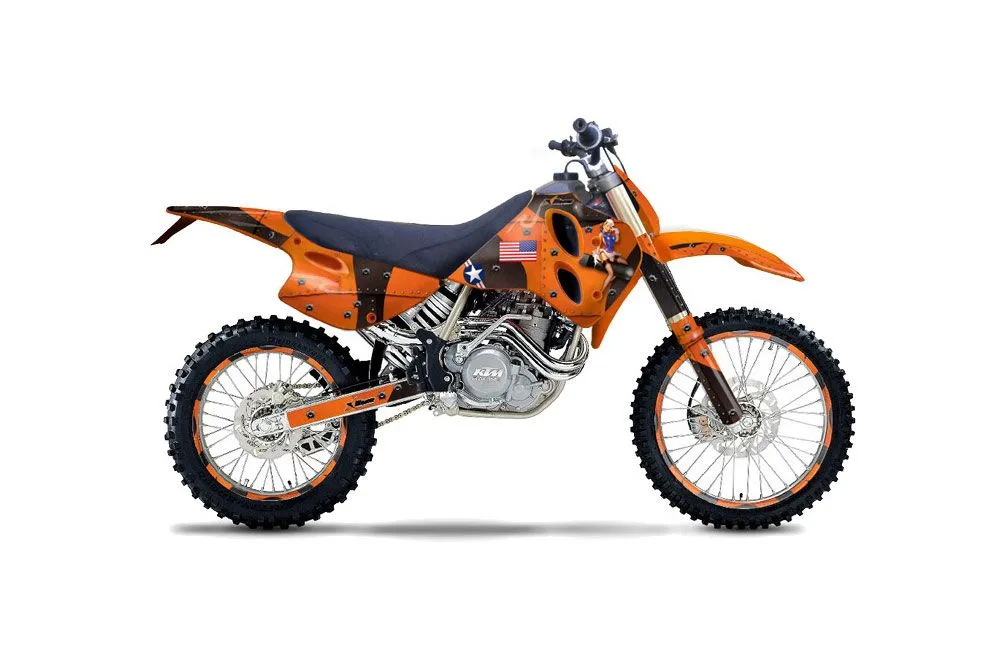 KTM C0 SX / MXC 4 Stroke Dirt Bike Graphic Kit - 1993-1997 T Bomber Orange