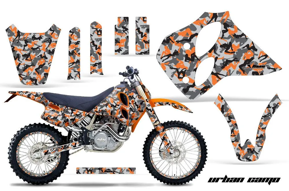 KTM C0 SX / MXC 4 Stroke Dirt Bike Graphic Kit - 1993-1997 Urban Camo Orange